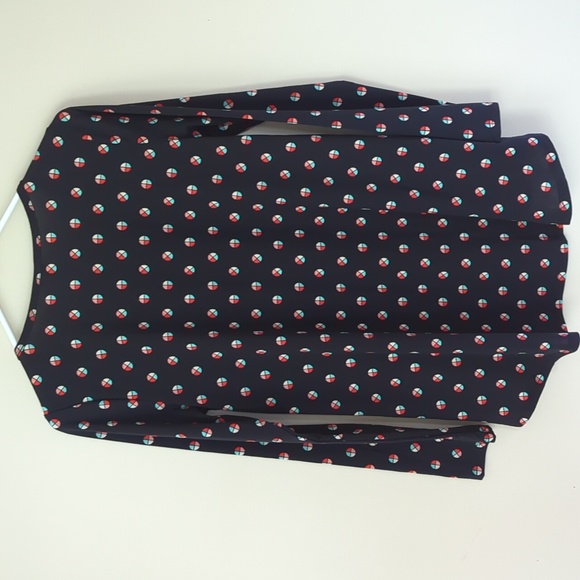 LulaRoe Scoop Neck LS High Low Top M Black Multicolor - Picture 6 of 12